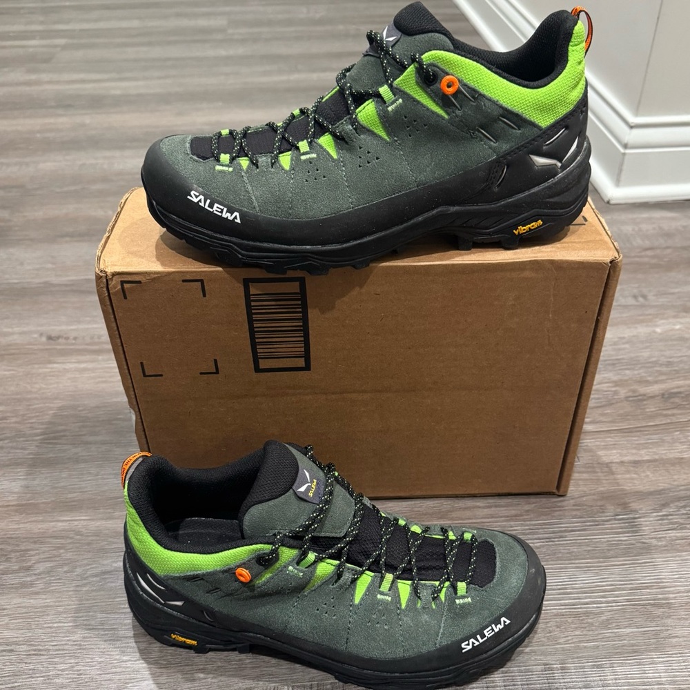 Salewa ALP Trainer 2 Raw Green Black Athletic Hiking Trail Sneakers